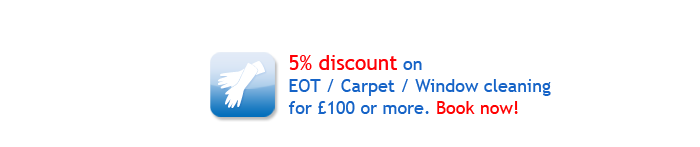 Christmas special offers: 5% discount on EOT / Carpet / Window cleaning.